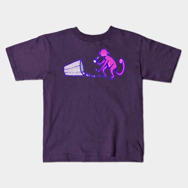 Monke business (purple no square) Kids T-Shirt by Kenners